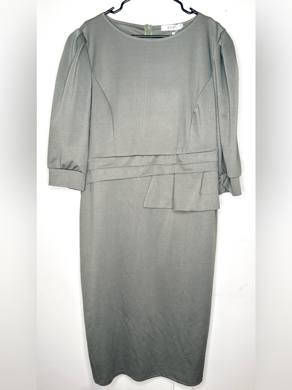 Women’s Elegant Grey Formal Midi Pencil Dress- 2XL